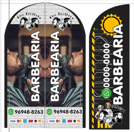 Wind Flags Para Barbearia Two Brothers